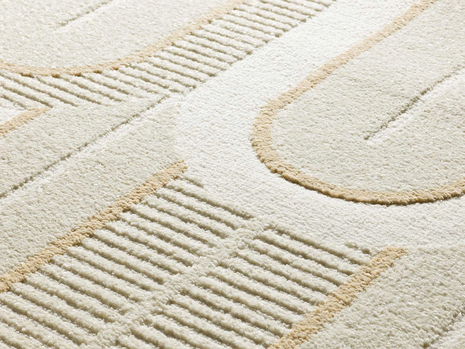 Tappeto interno - geometrico con rilievo - bianco - 133 x 190 cm - FLORA