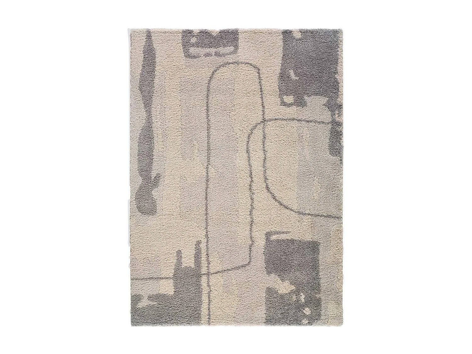 Hochflorteppich - abstrakt shaggy - silber - 133x190 cm - HELIA