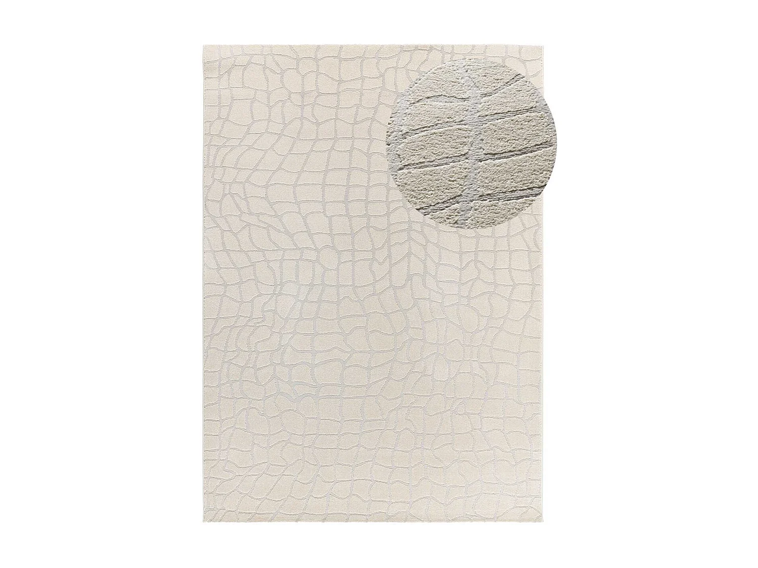 Laagpolig tapijt - modern met reliëf - zilverkleurig - 160x230 cm - BARESA