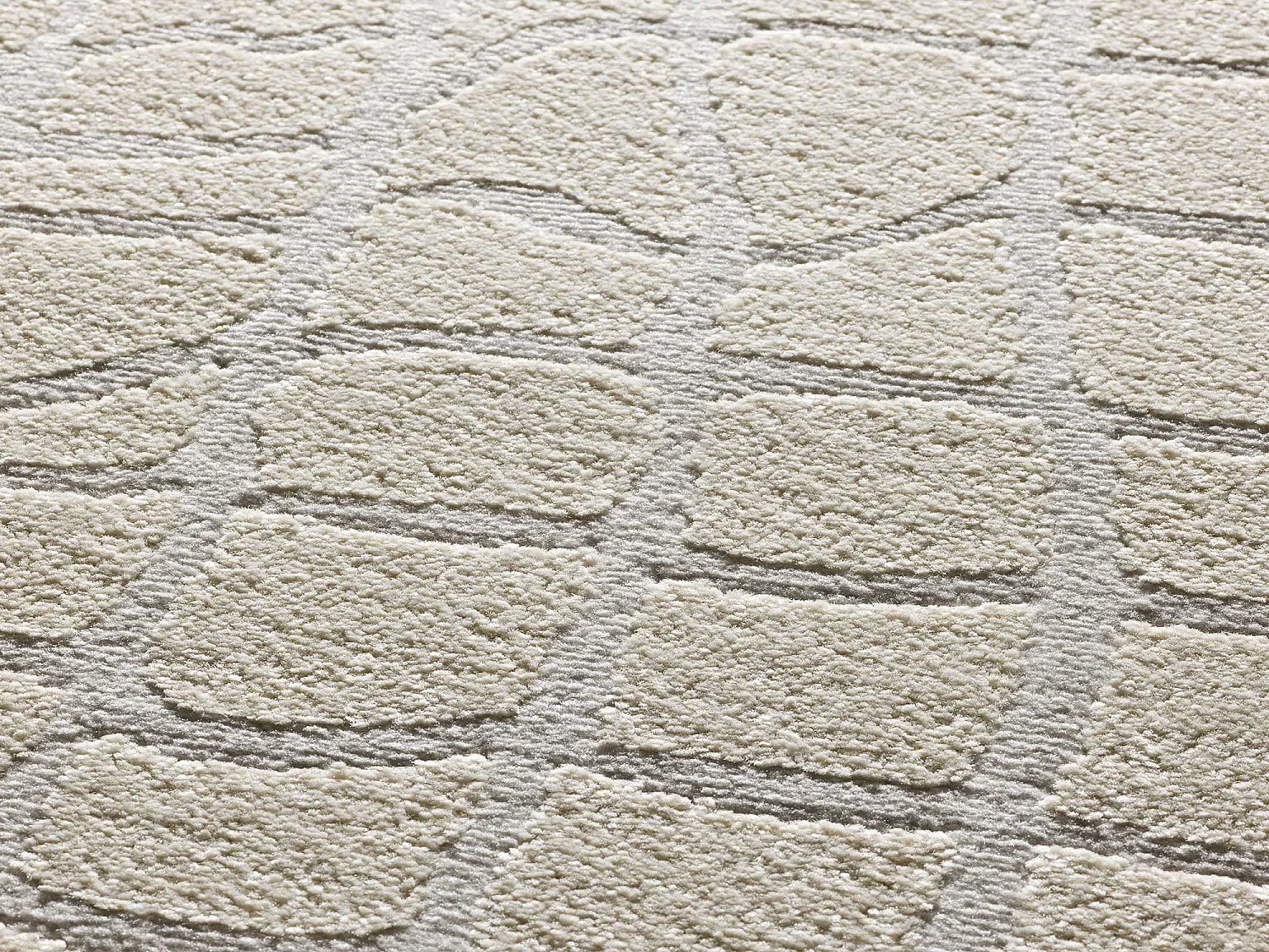 Laagpolig tapijt - modern met reliëf - zilverkleurig - 160x230 cm - BARESA