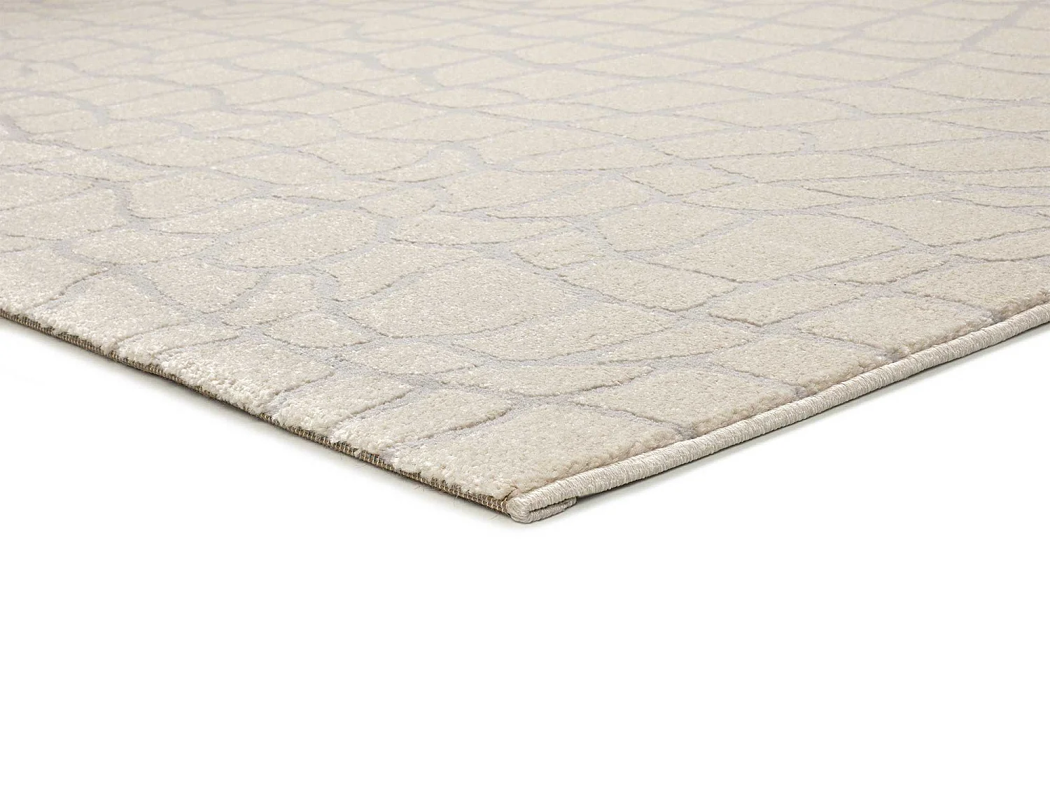 Tapete interior - moderno com relevo - prateado - 160 x 230 cm - BARESA