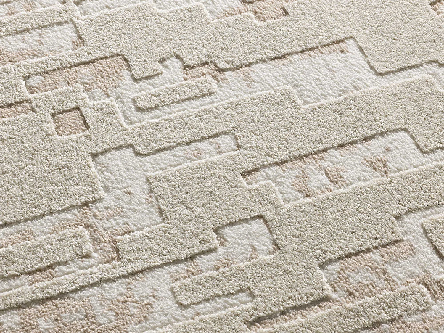 Laagpolig tapijt - abstract met reliëf - beige - 200x290 cm - BARESA