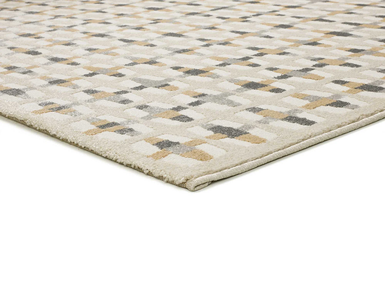 Laagpolig tapijt - geometrisch met reliëf - veelkleurig - 133x190 cm - BARESA