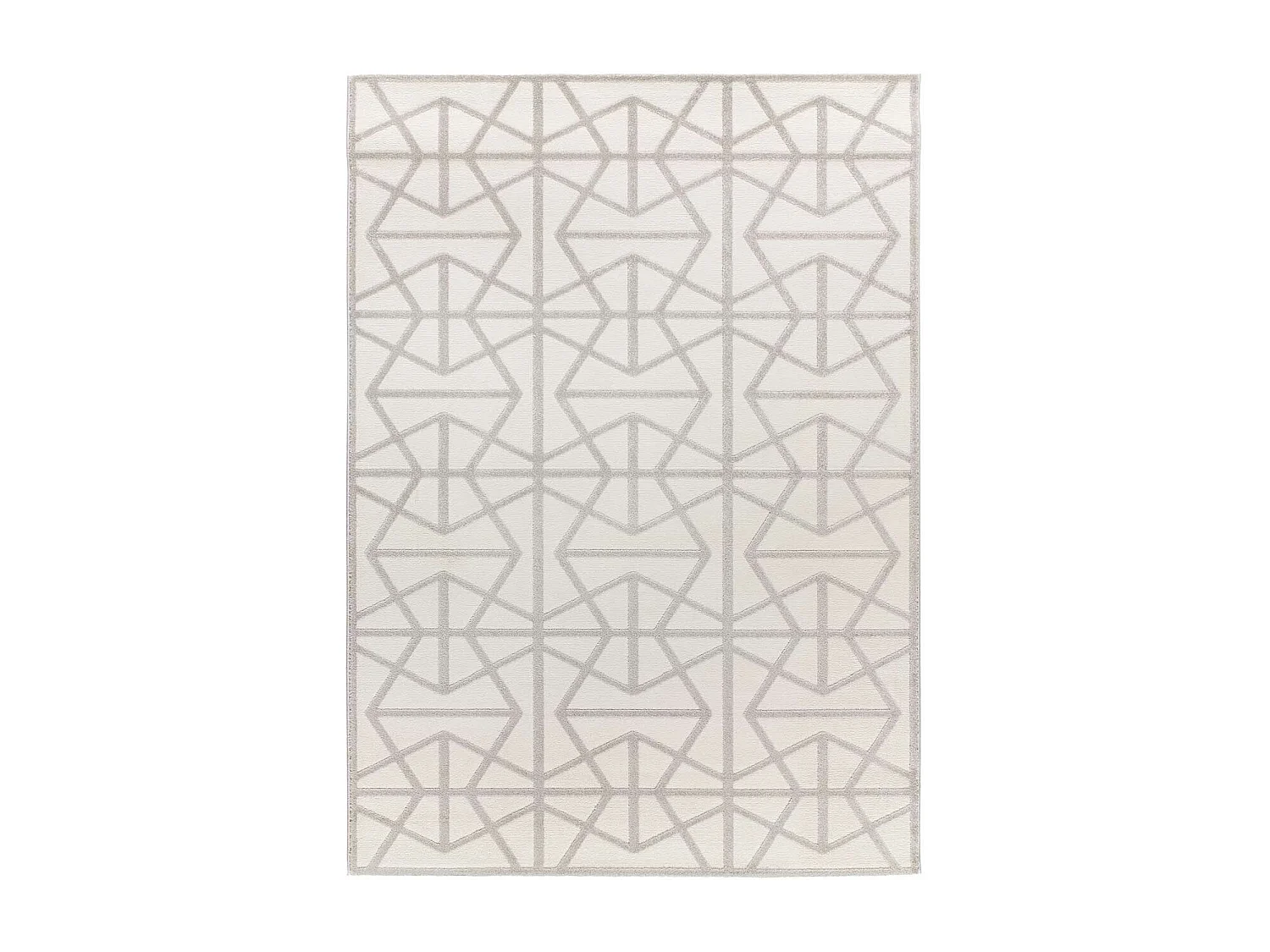 Tapis intérieur - géométrique avec relief - argent - 133 x 190 cm - FLORA