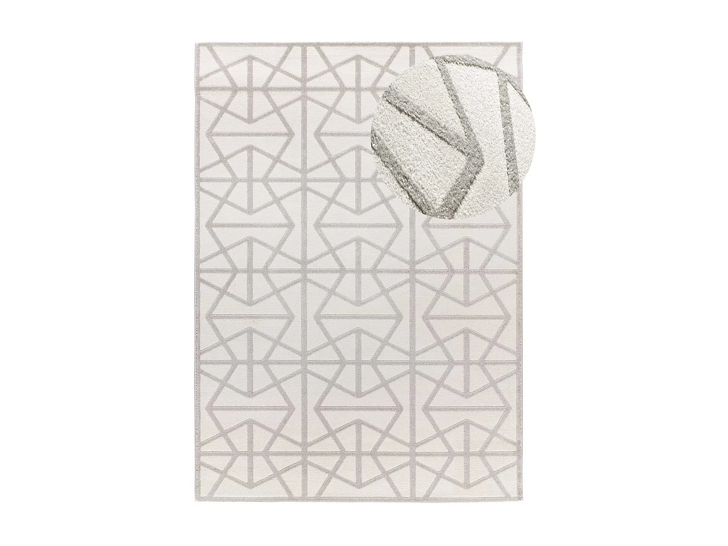 Alfombra interior  - geométrico con relieve - plata - 133 x 190 cm - FLORA