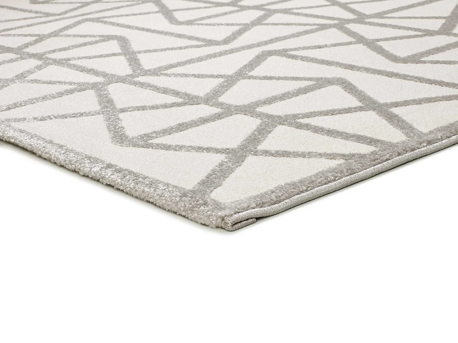 Alfombra interior  - geométrico con relieve - plata - 133 x 190 cm - FLORA