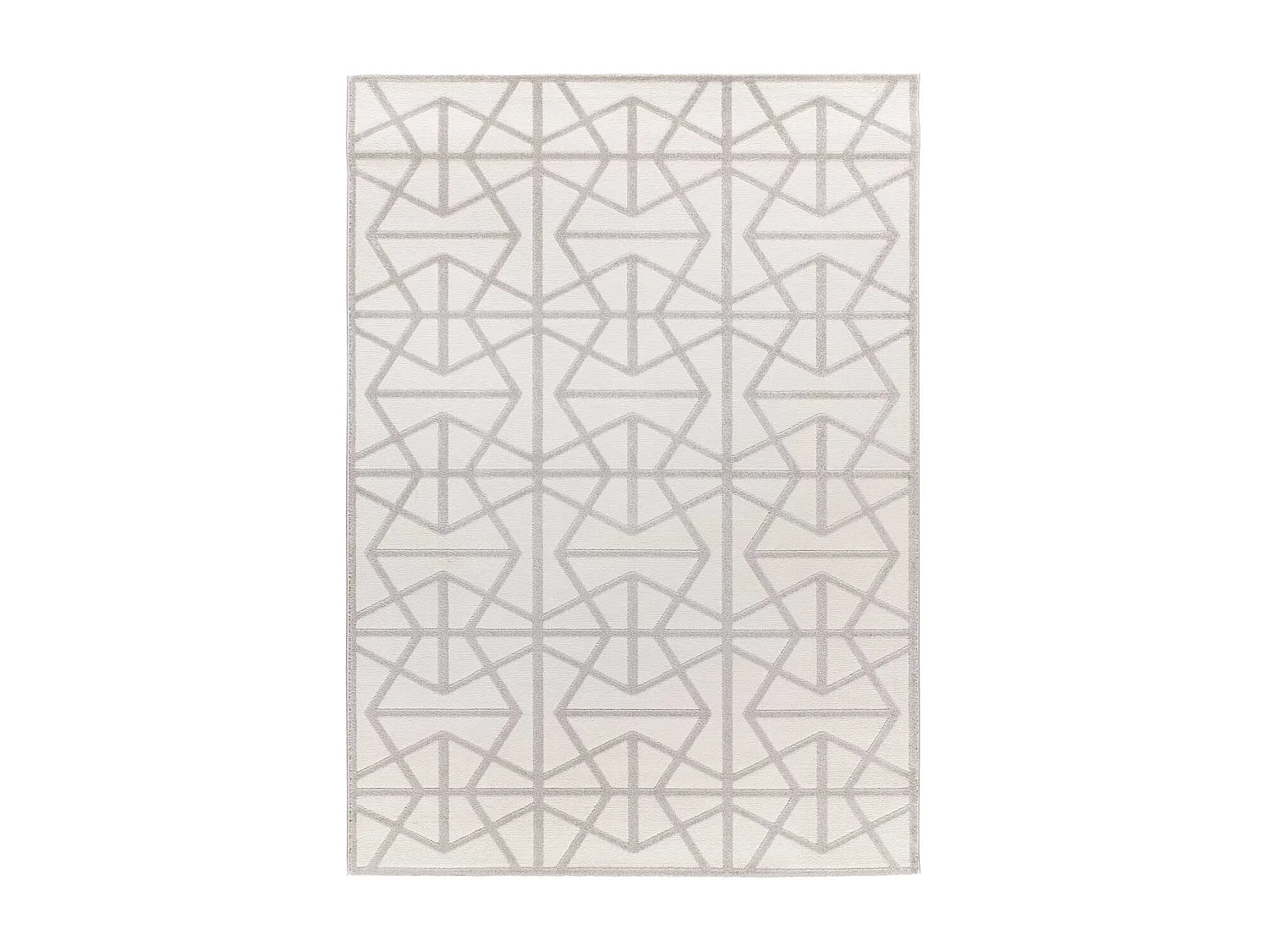 Alfombra interior  - geométrico con relieve - plata - 133 x 190 cm - FLORA