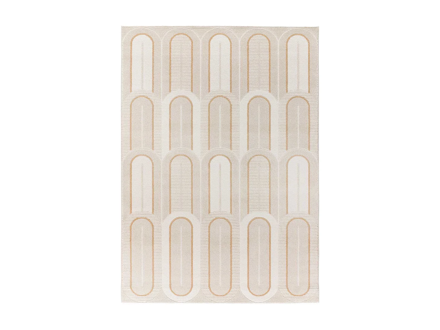 Tappeto interno - geometrico con rilievo - bianco - 80 x 150 cm - FLORA