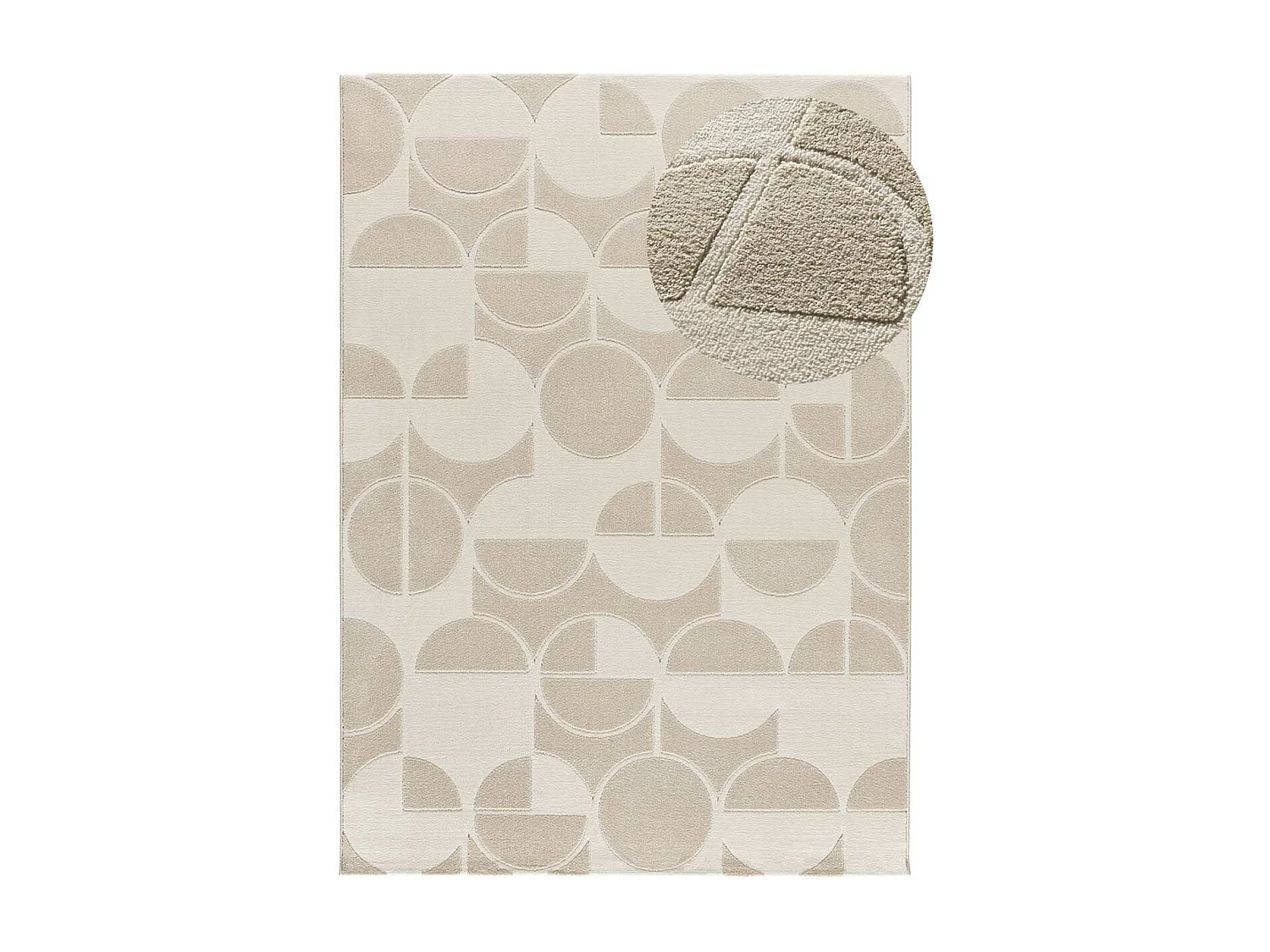 Tapete interior - geométrico com relevo - branco - 133 x 190 cm - FLORA