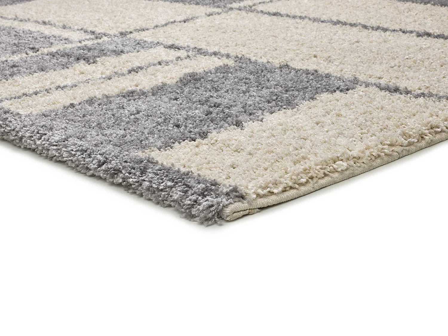 Tappeto interno - shaggy geometrico - argento - 133 x 190 cm - HELIA