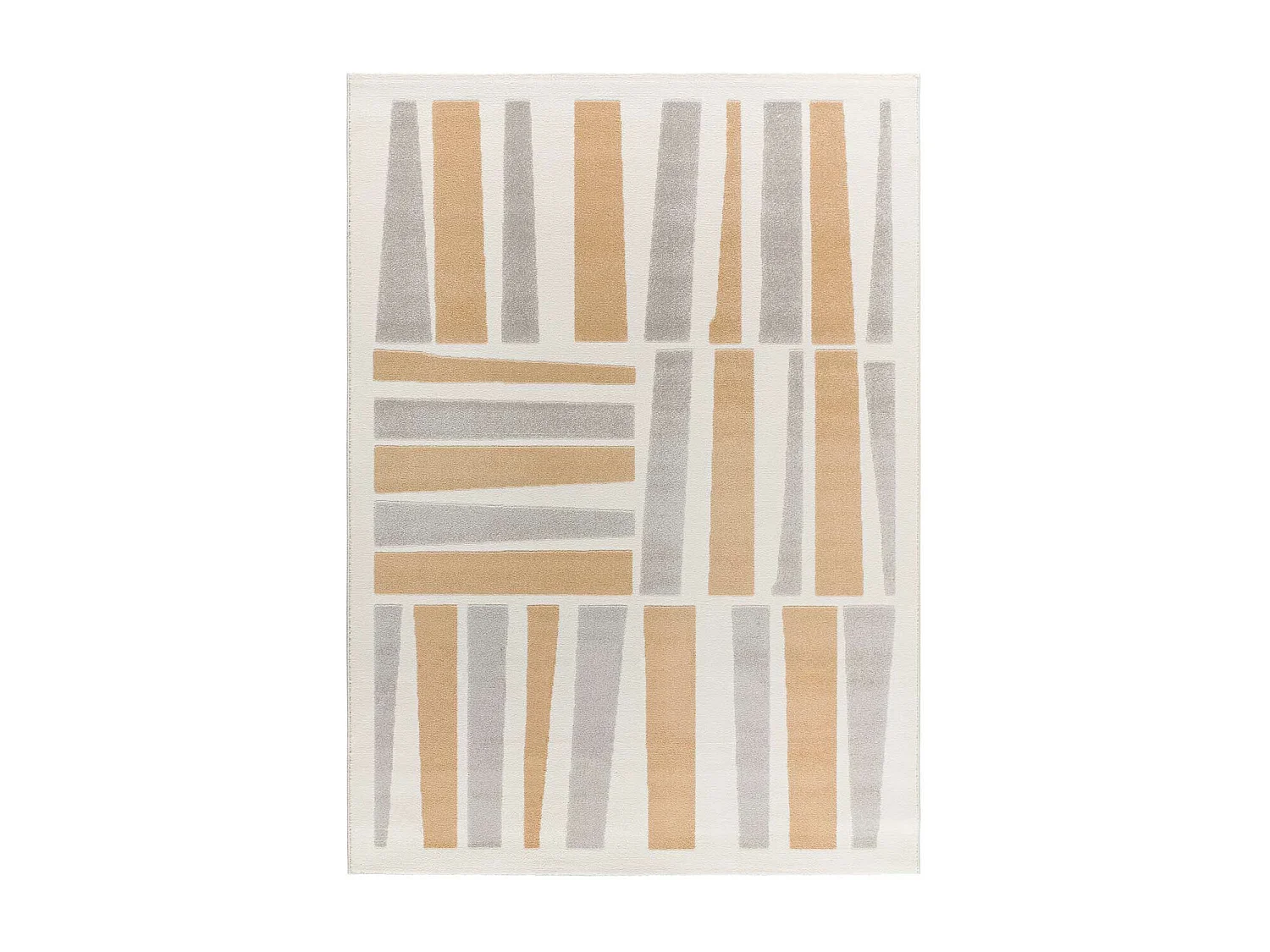 Tapis intérieur - géométrique avec relief - argent - 80 x 150 cm - FLORA