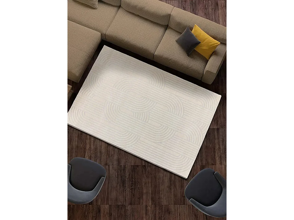 Alfombra interior  - geométrico con relieve - plata - 160 x 230 cm - BARESA