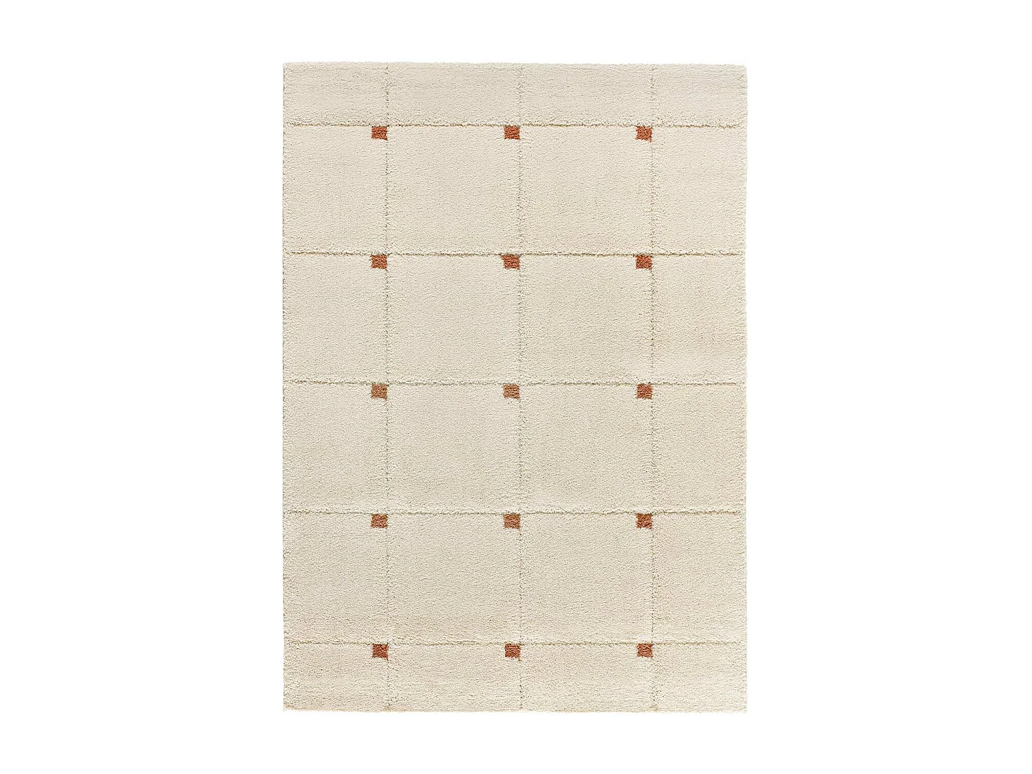 Hochflorteppich - geometrisch shaggy - rostrot - 160x230 cm - BRENDA