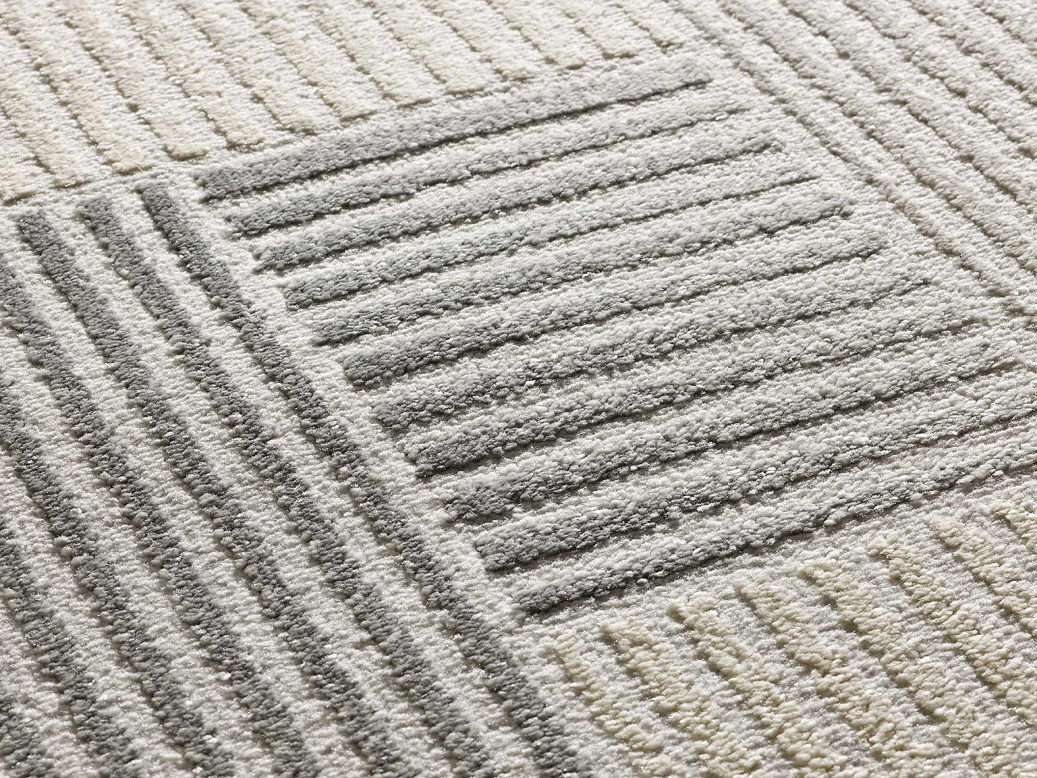 Tappeto interno - geometrico con rilievo - grigio - 133 x 190 cm - BARESA