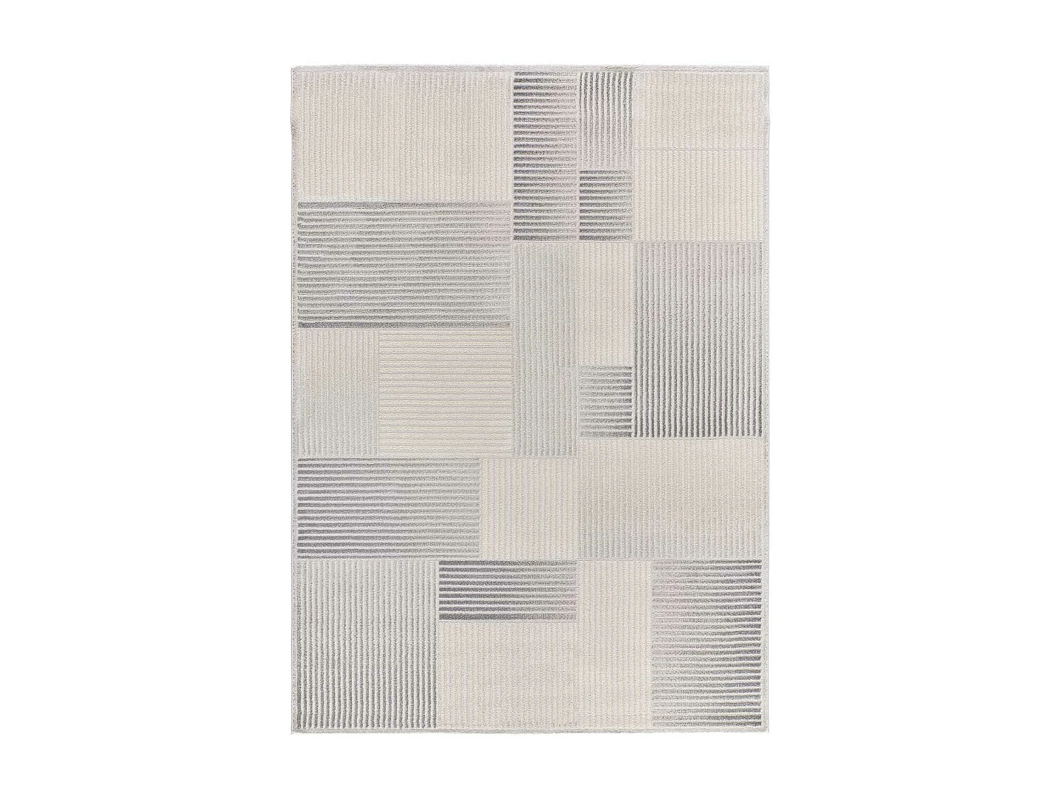 Alfombra interior  - geométrico con relieve - gris - 133 x 190 cm - BARESA