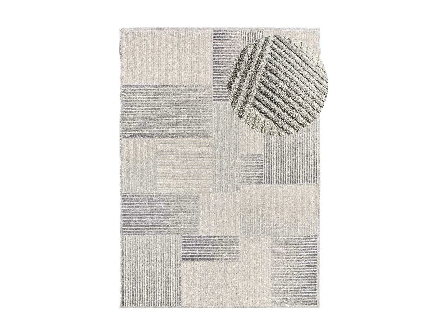 Alfombra interior  - geométrico con relieve - gris - 133 x 190 cm - BARESA