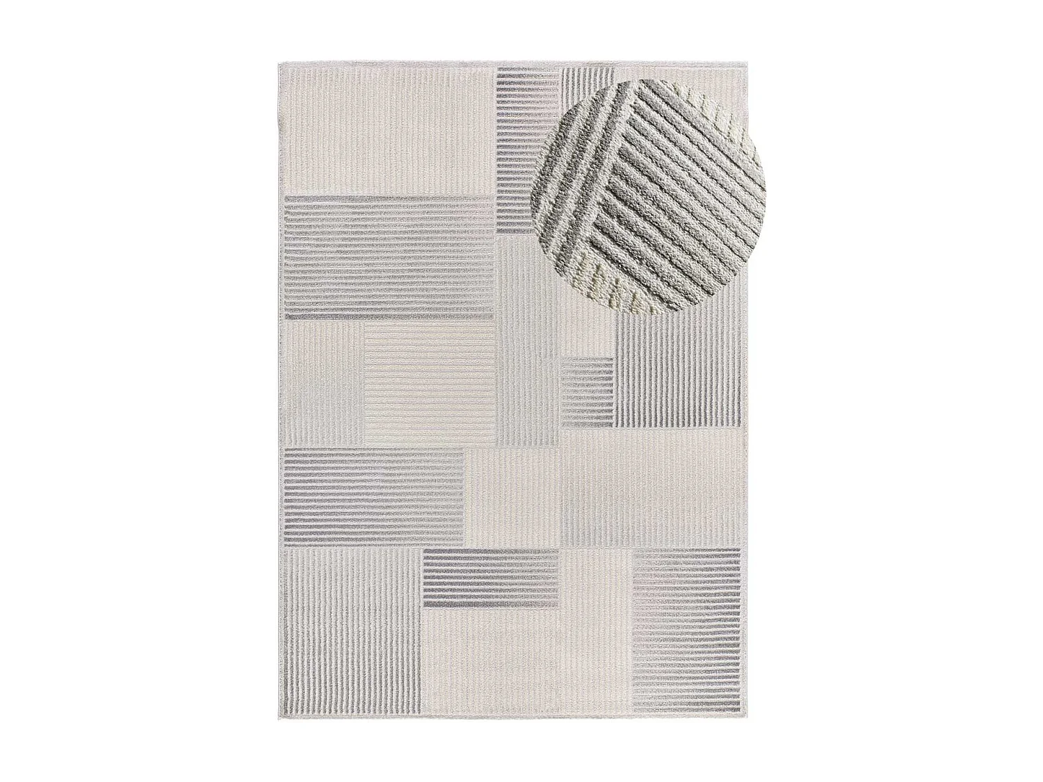 Tappeto interno - geometrico con rilievo - grigio - 133 x 190 cm - BARESA