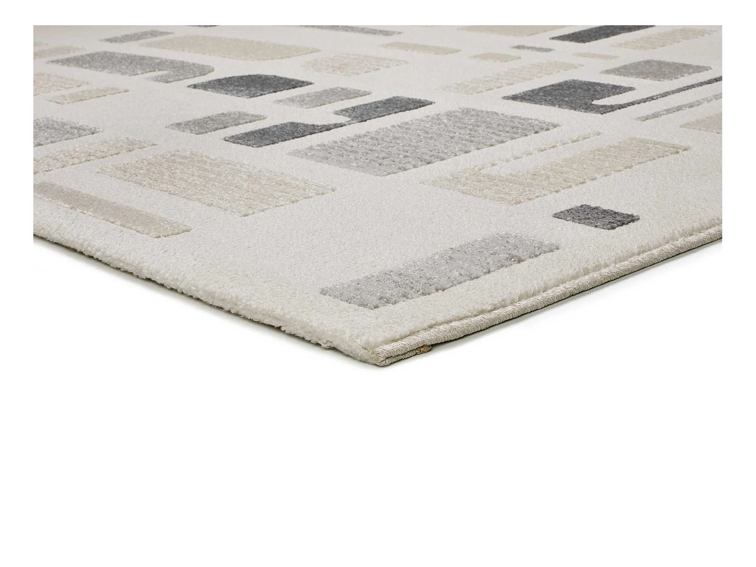 Alfombra interior  - geométrico con relieve - plata - 200 x 290 cm - FLORA