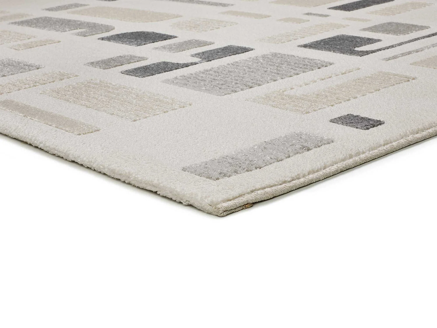 Tapis intérieur - géométrique avec relief - argent - 200 x 290 cm - FLORA