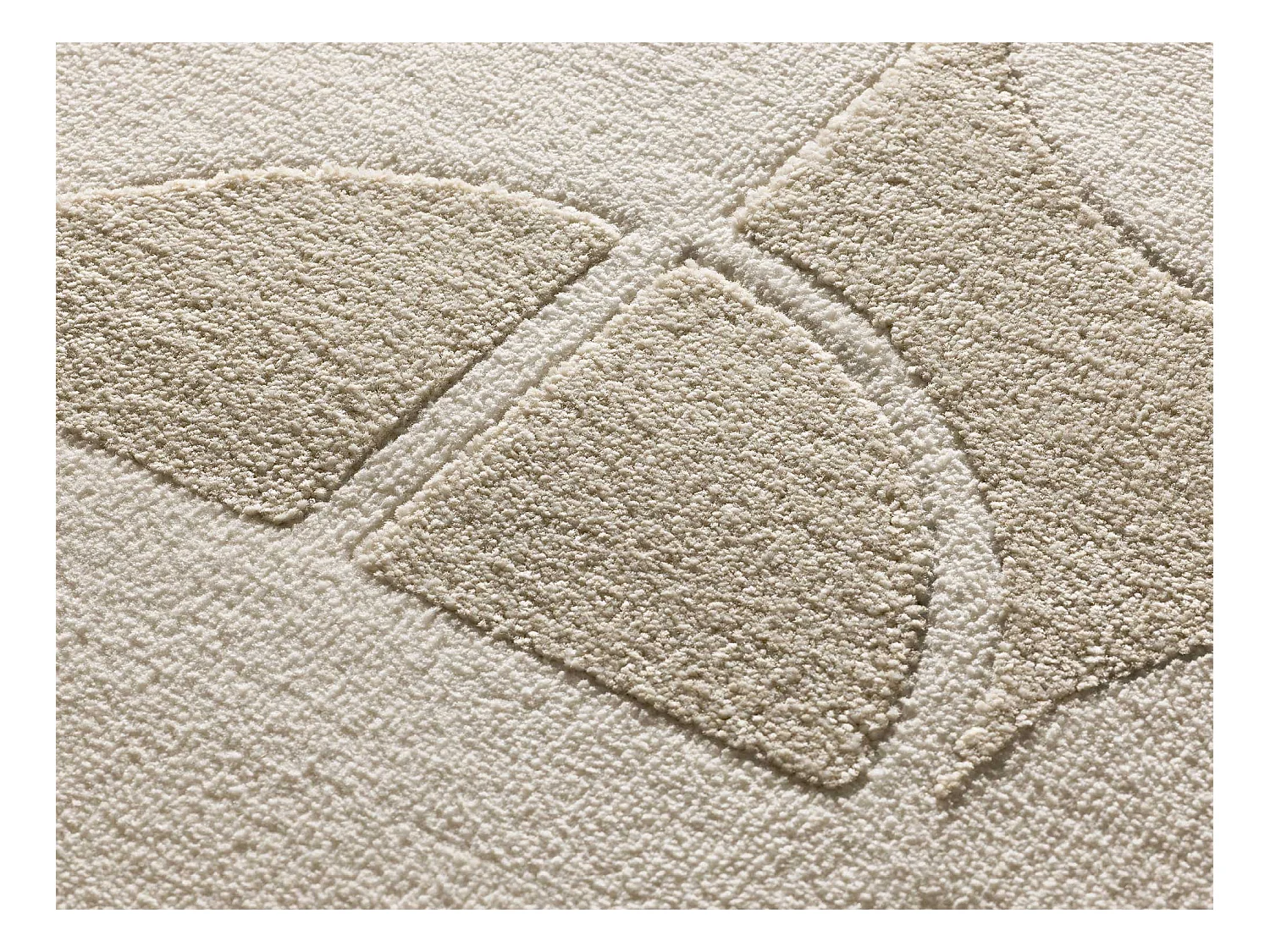 Tapete interior - geométrico com relevo - branco - 80 x 150 cm - FLORA