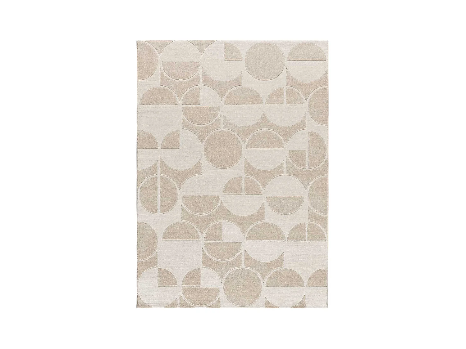 Tapete interior - geométrico com relevo - branco - 80 x 150 cm - FLORA