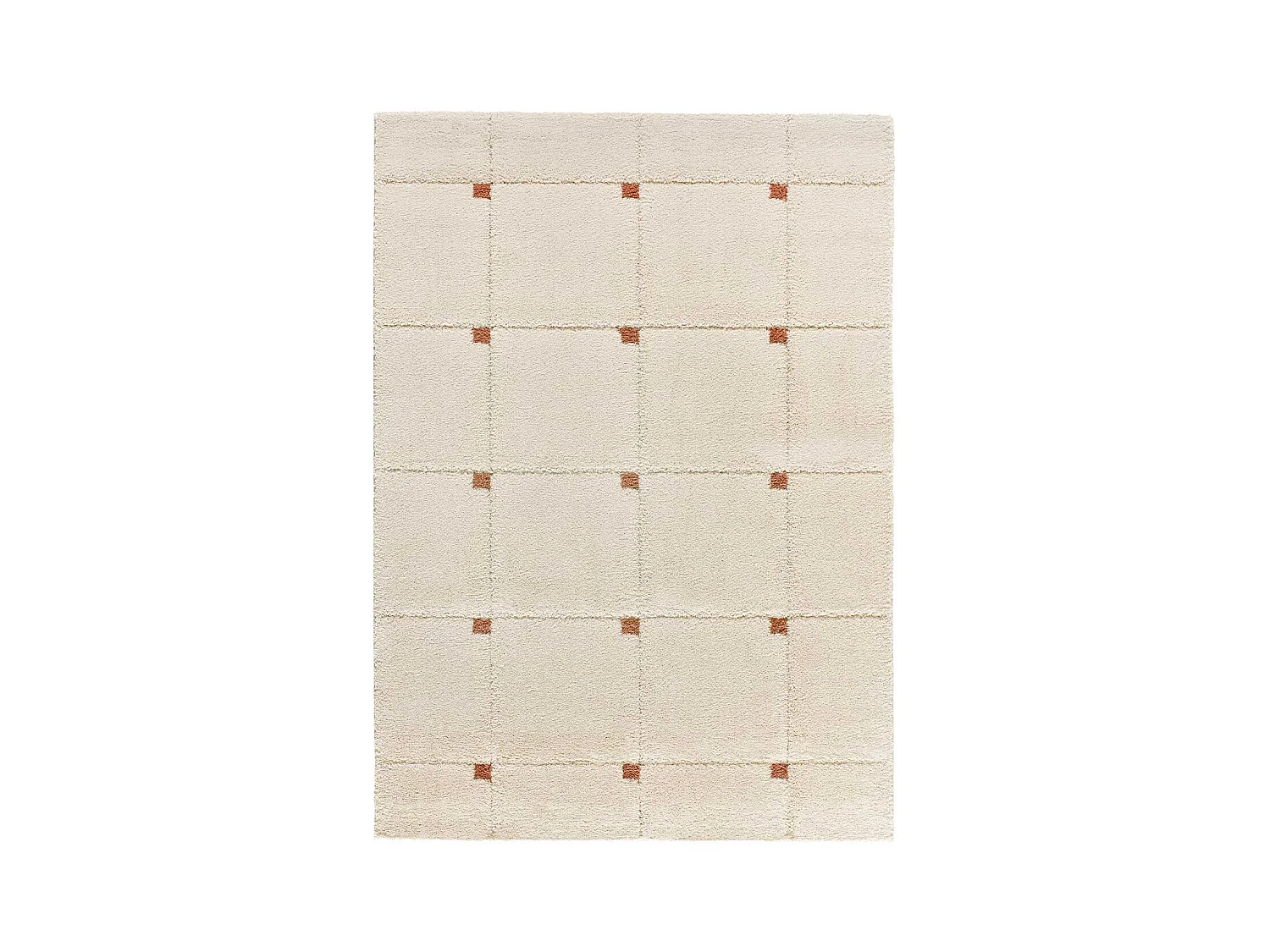 Tapis intérieur - shaggy géométrique - rouille - 60 x 120 cm - BRENDA