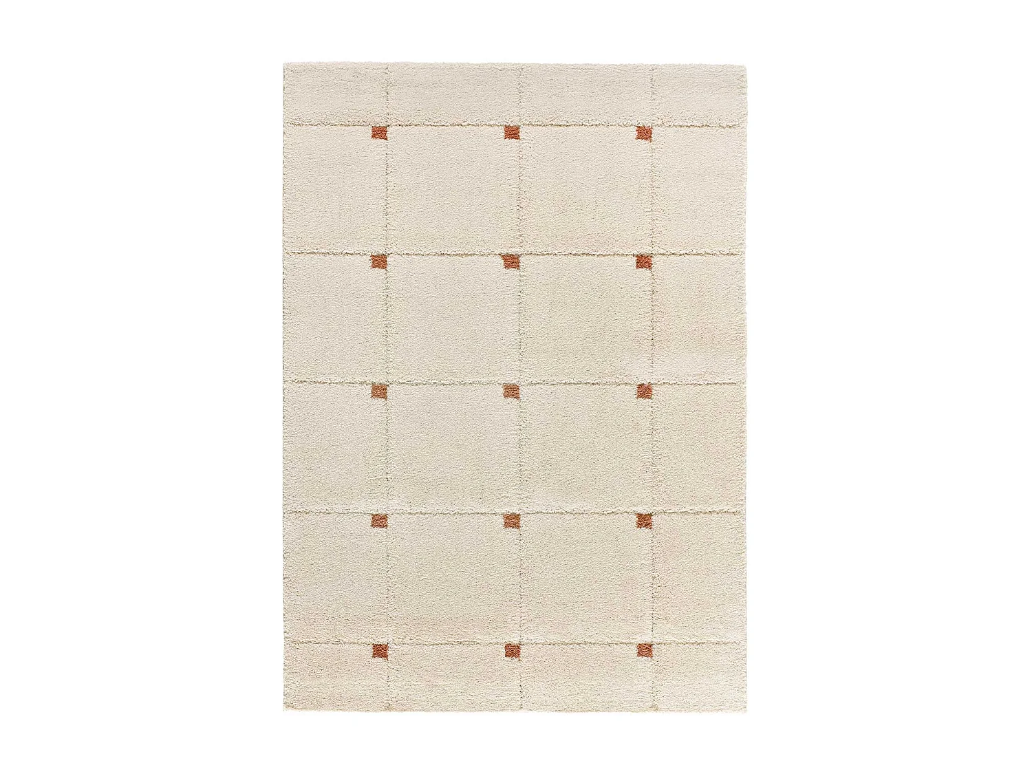 Tapis intérieur - shaggy géométrique - rouille - 60 x 120 cm - BRENDA