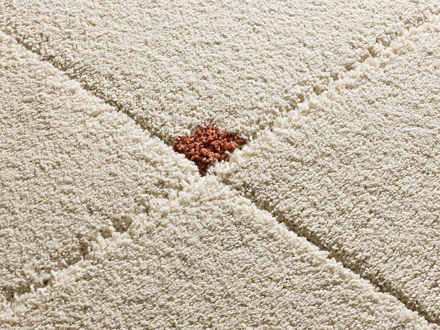 Tapis intérieur - shaggy géométrique - rouille - 60 x 120 cm - BRENDA