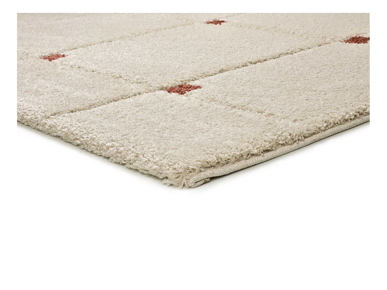 Tapis intérieur - shaggy géométrique - rouille - 80 x 150 cm - BRENDA