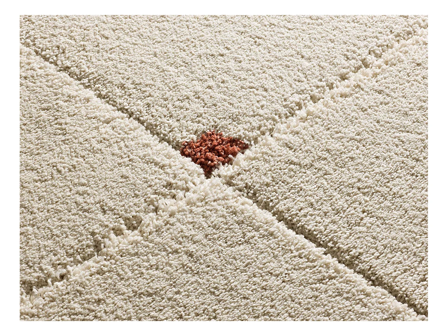 Tapis intérieur - shaggy géométrique - rouille - 80 x 150 cm - BRENDA