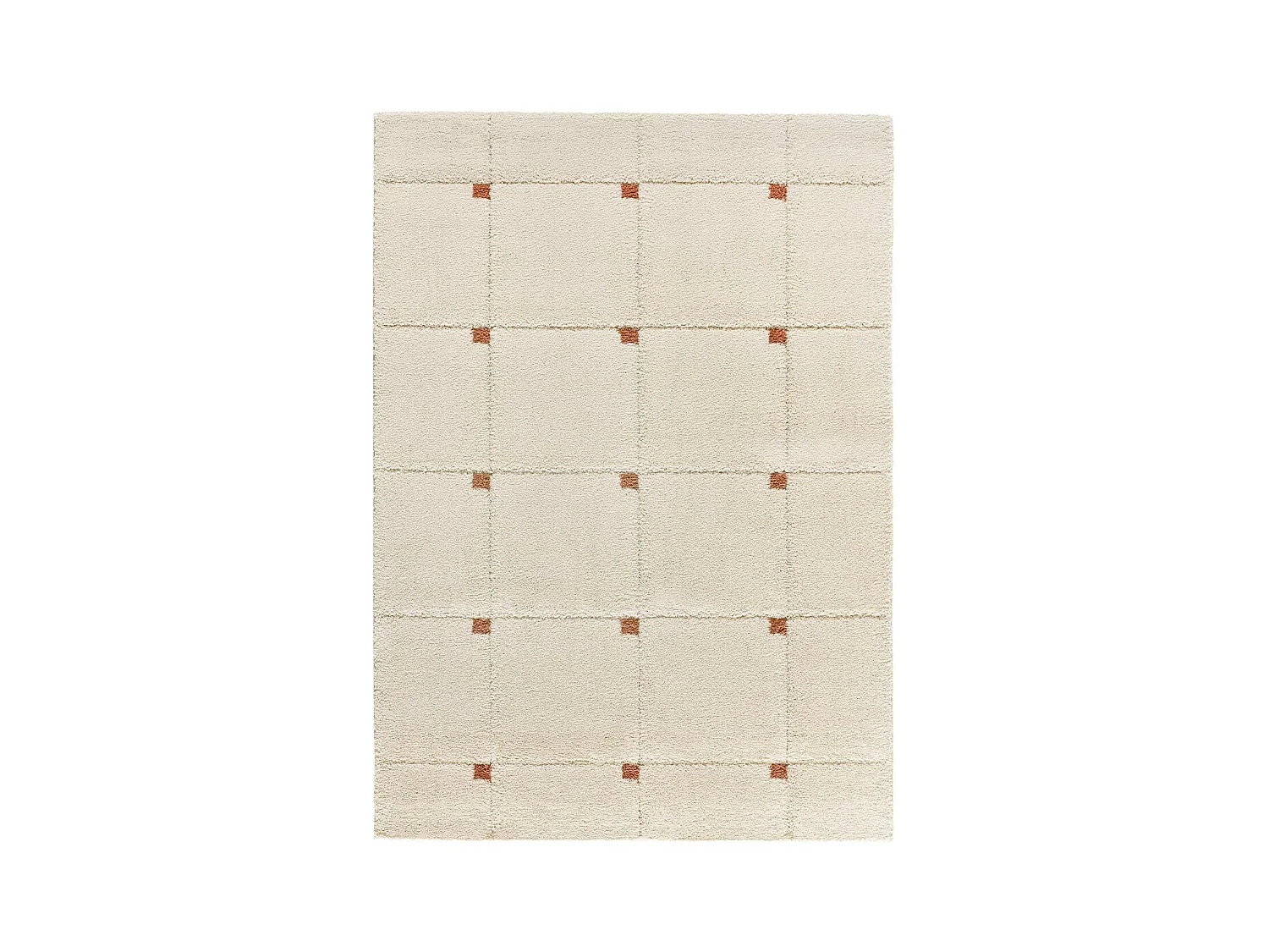 Tapis intérieur - shaggy géométrique - rouille - 80 x 150 cm - BRENDA