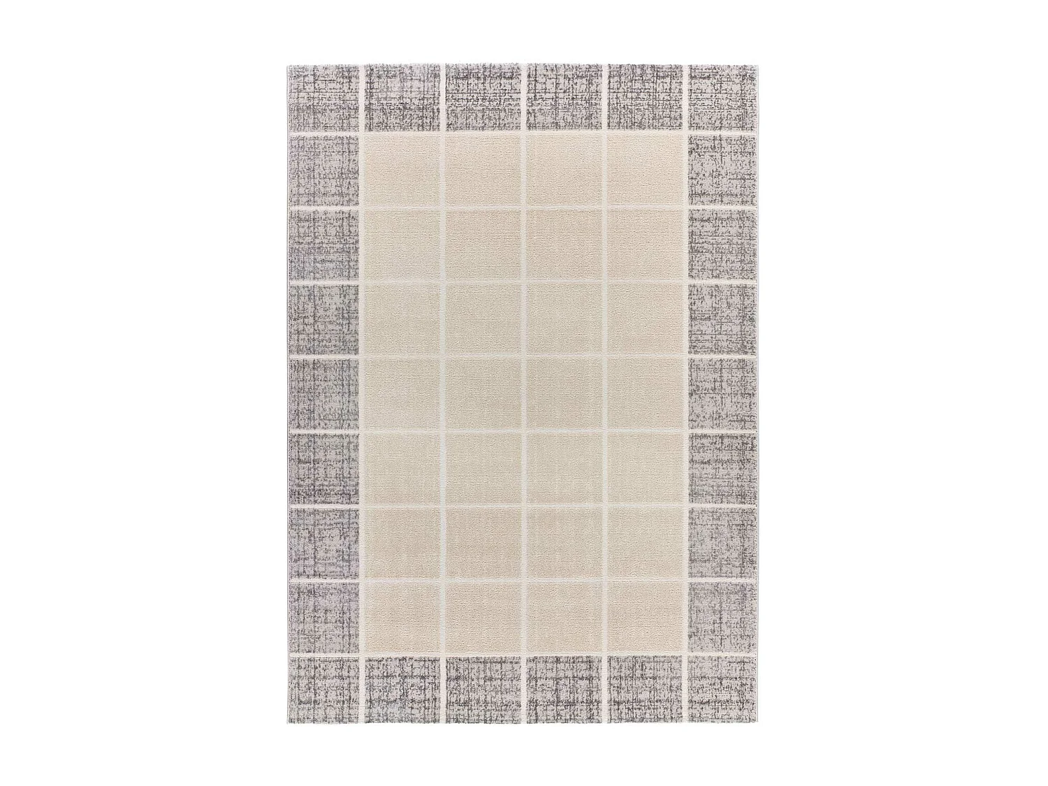 Tapis intérieur - géométrique avec relief - blanc - 80 x 150 cm - FLORA