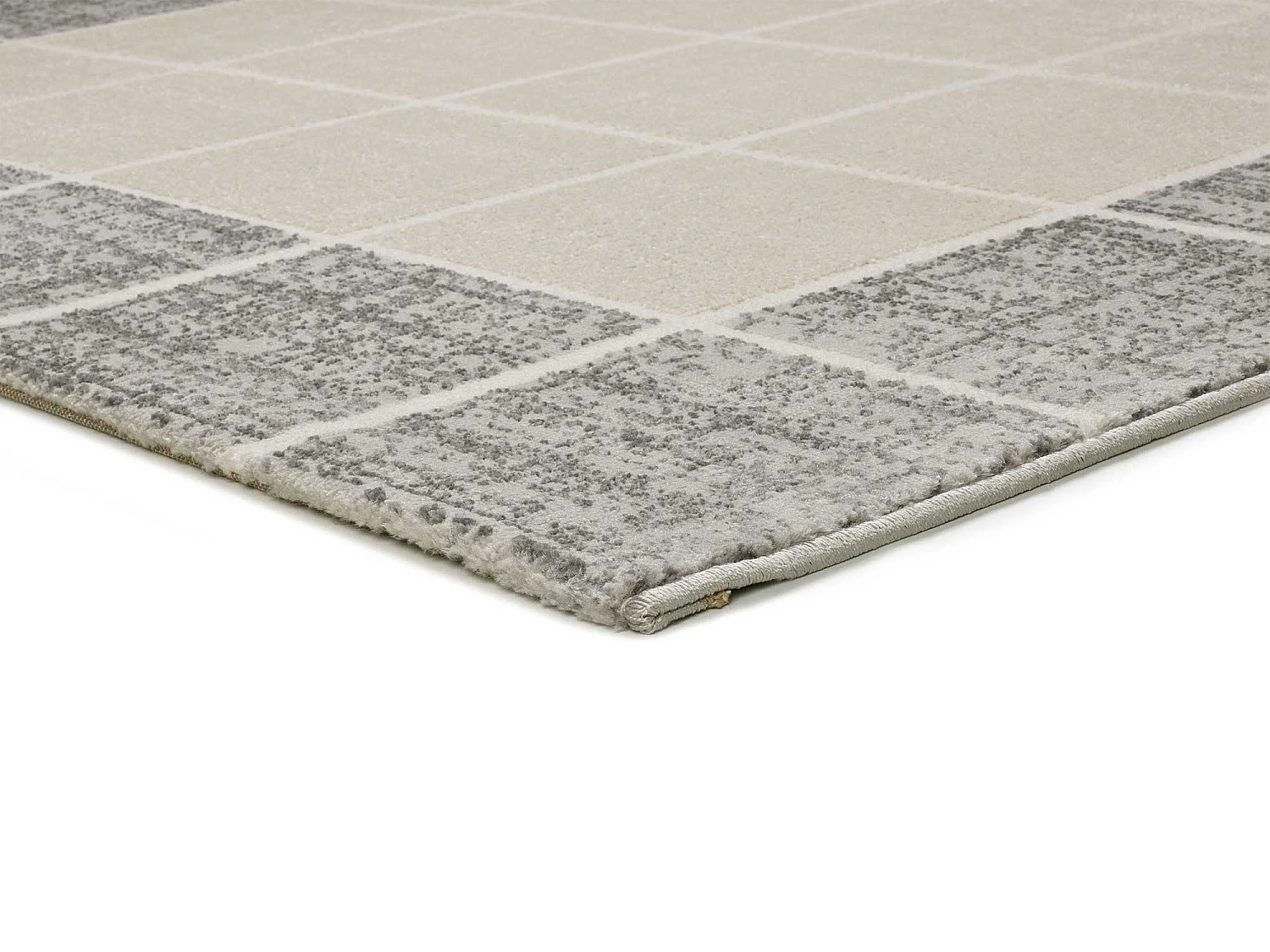 Tapete interior - geométrico com relevo - branco - 80 x 150 cm - FLORA