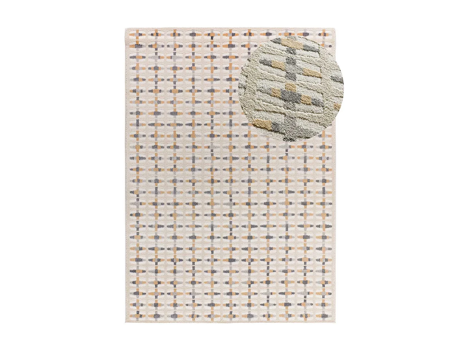 Kurzflorteppich - geometrisch mit Relief - mehrfarbig - 80x150 cm - BARESA