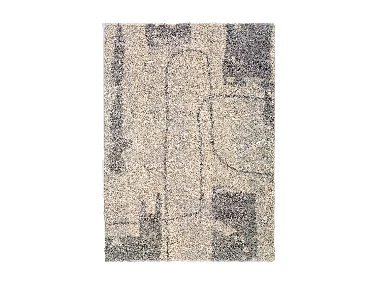 Hochflorteppich - abstrakt shaggy - silber - 80x150 cm - HELIA