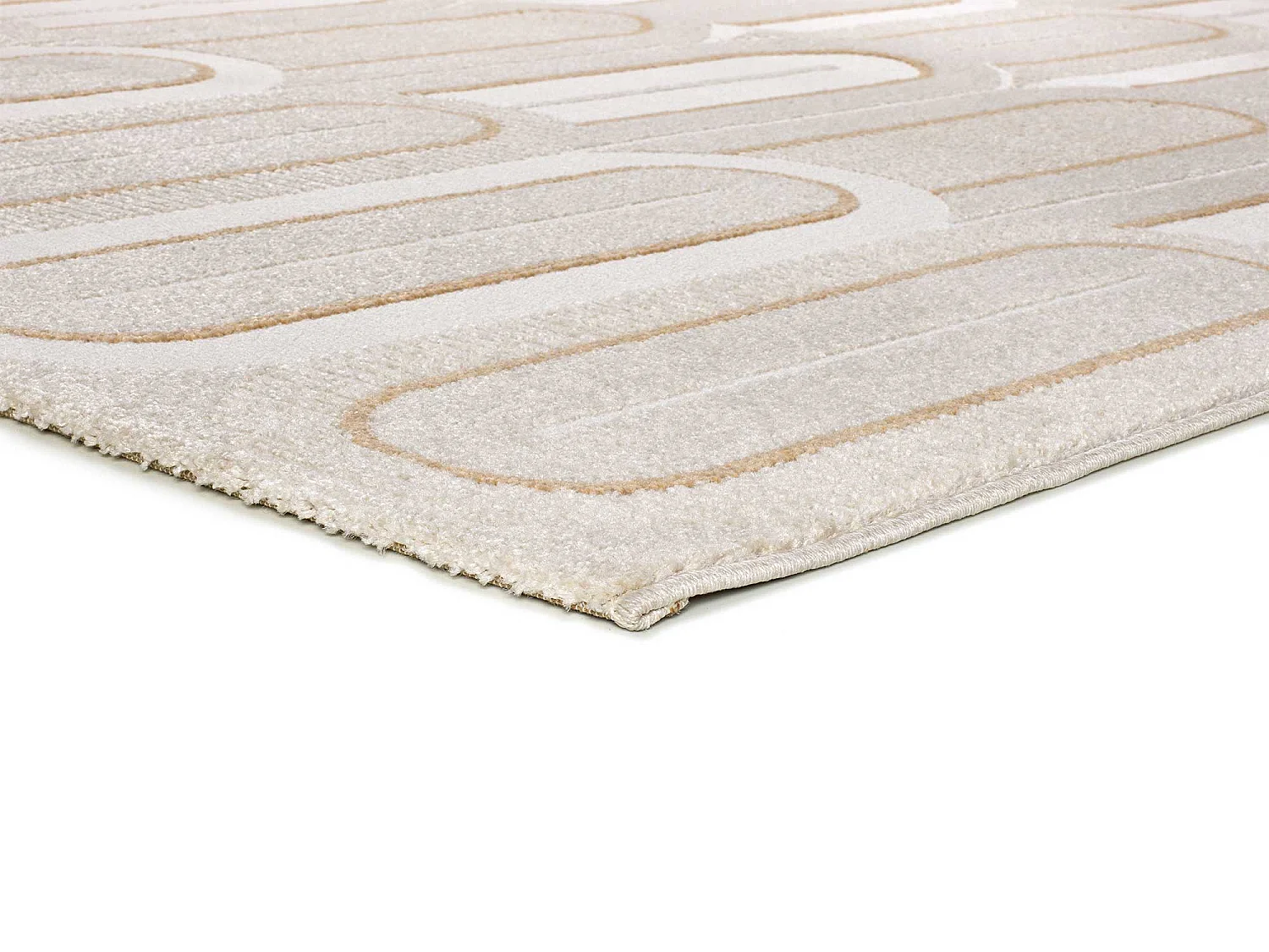 Tapis intérieur - géométrique avec relief - blanc - 200 x 290 cm - FLORA