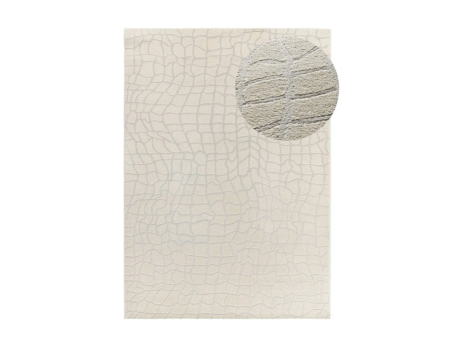 Laagpolig tapijt - modern met reliëf - zilverkleurig - 80x150 cm - BARESA