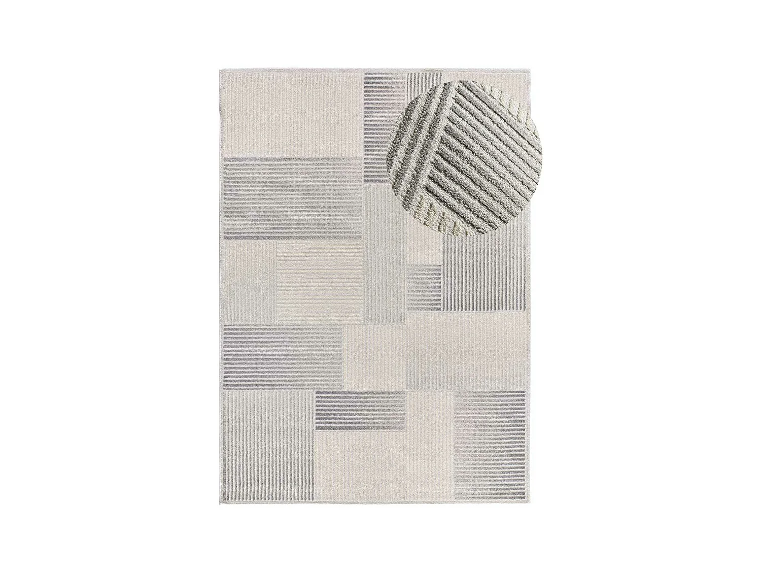 Alfombra interior  - geométrico con relieve - gris - 160 x 230 cm - BARESA