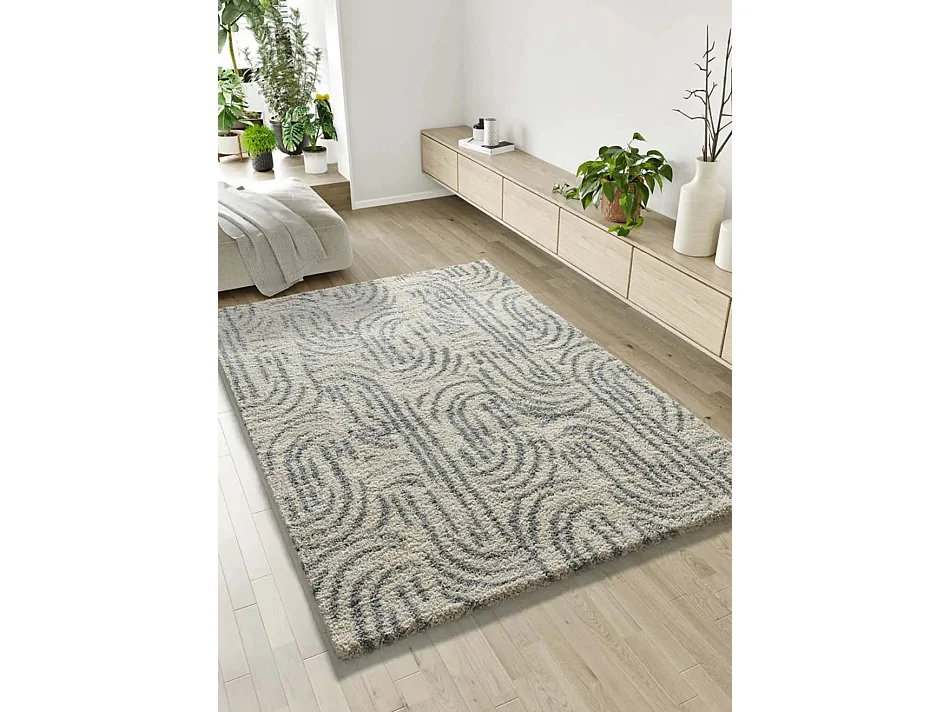 Tappeto interno - shaggy scandinavo - argento - 80 x 150 cm - HELIA