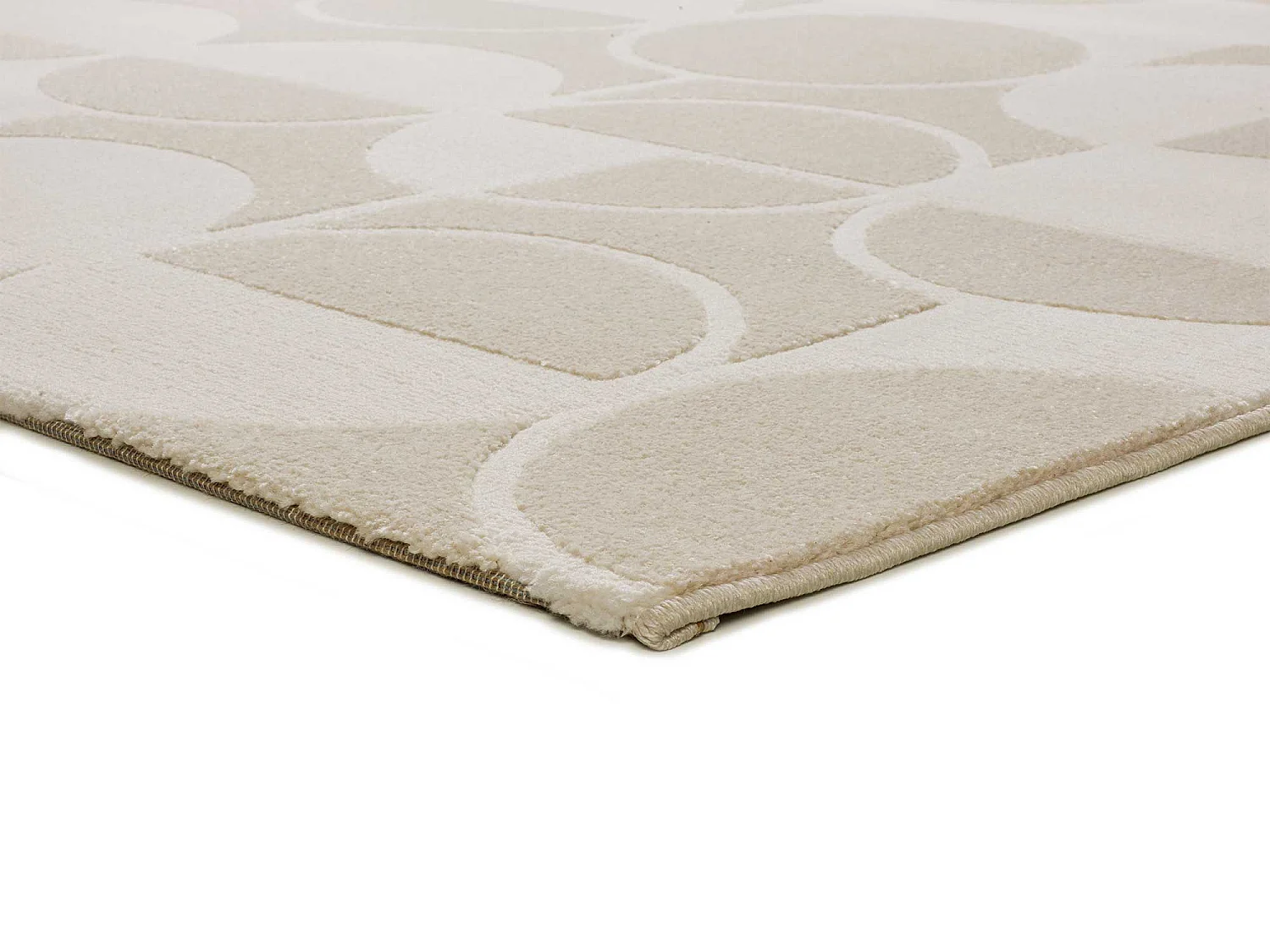 Alfombra interior  - geométrico con relieve - blanco - 160 x 230 cm - FLORA