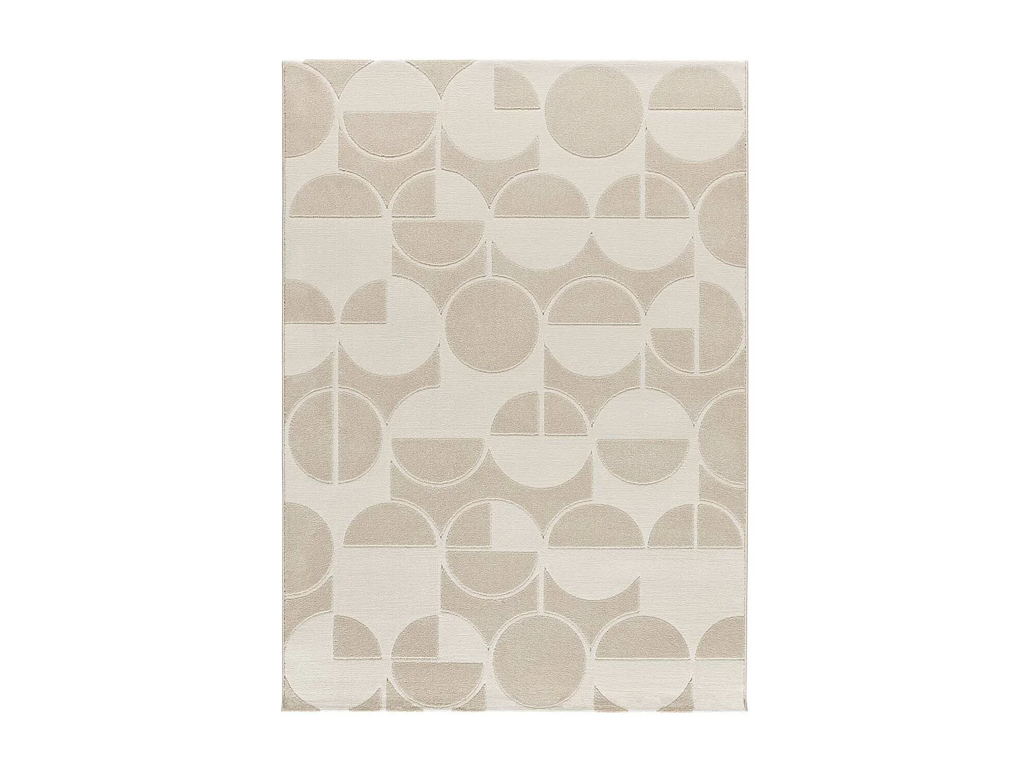 Alfombra interior  - geométrico con relieve - blanco - 160 x 230 cm - FLORA