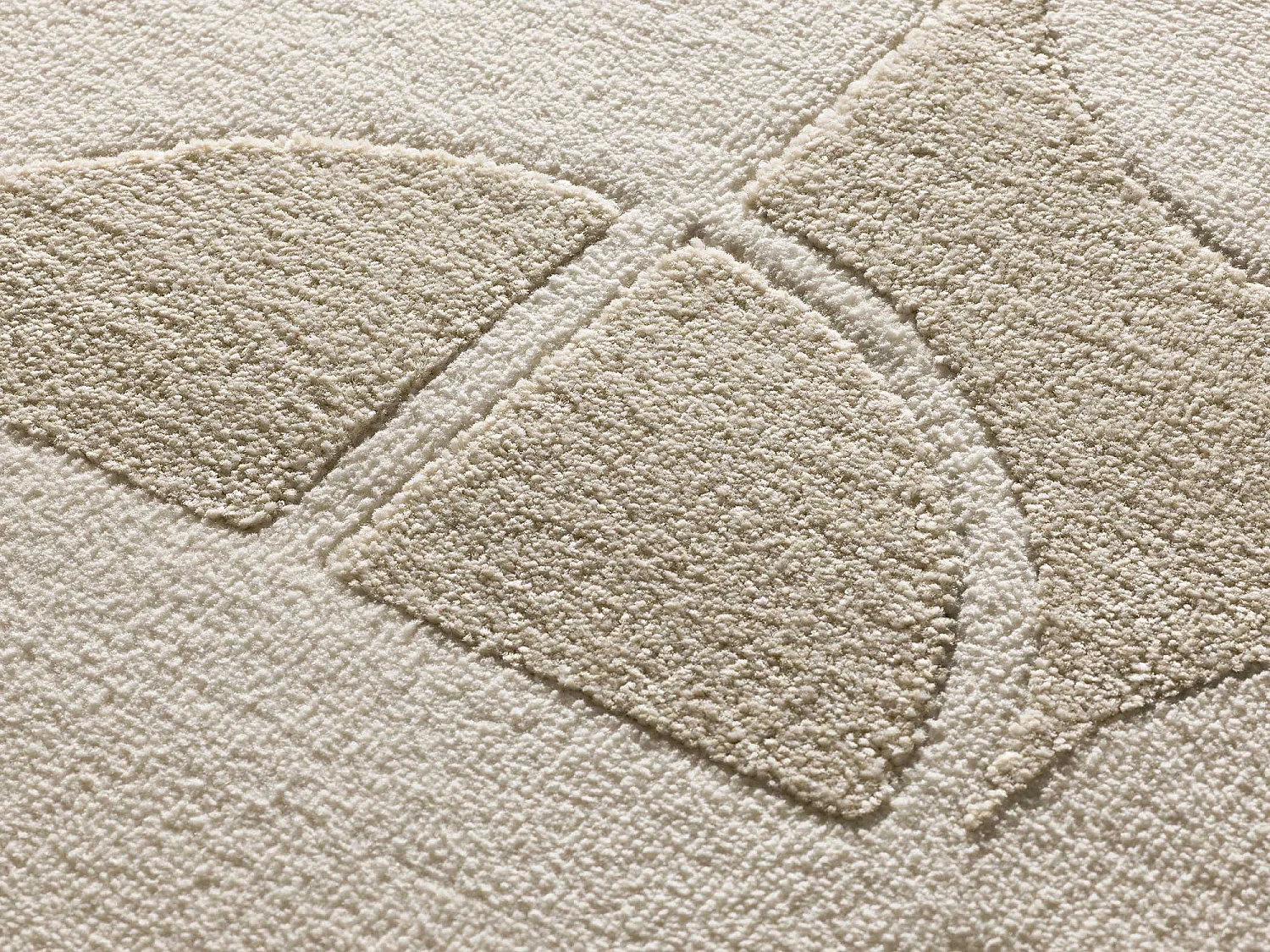 Alfombra interior  - geométrico con relieve - blanco - 160 x 230 cm - FLORA