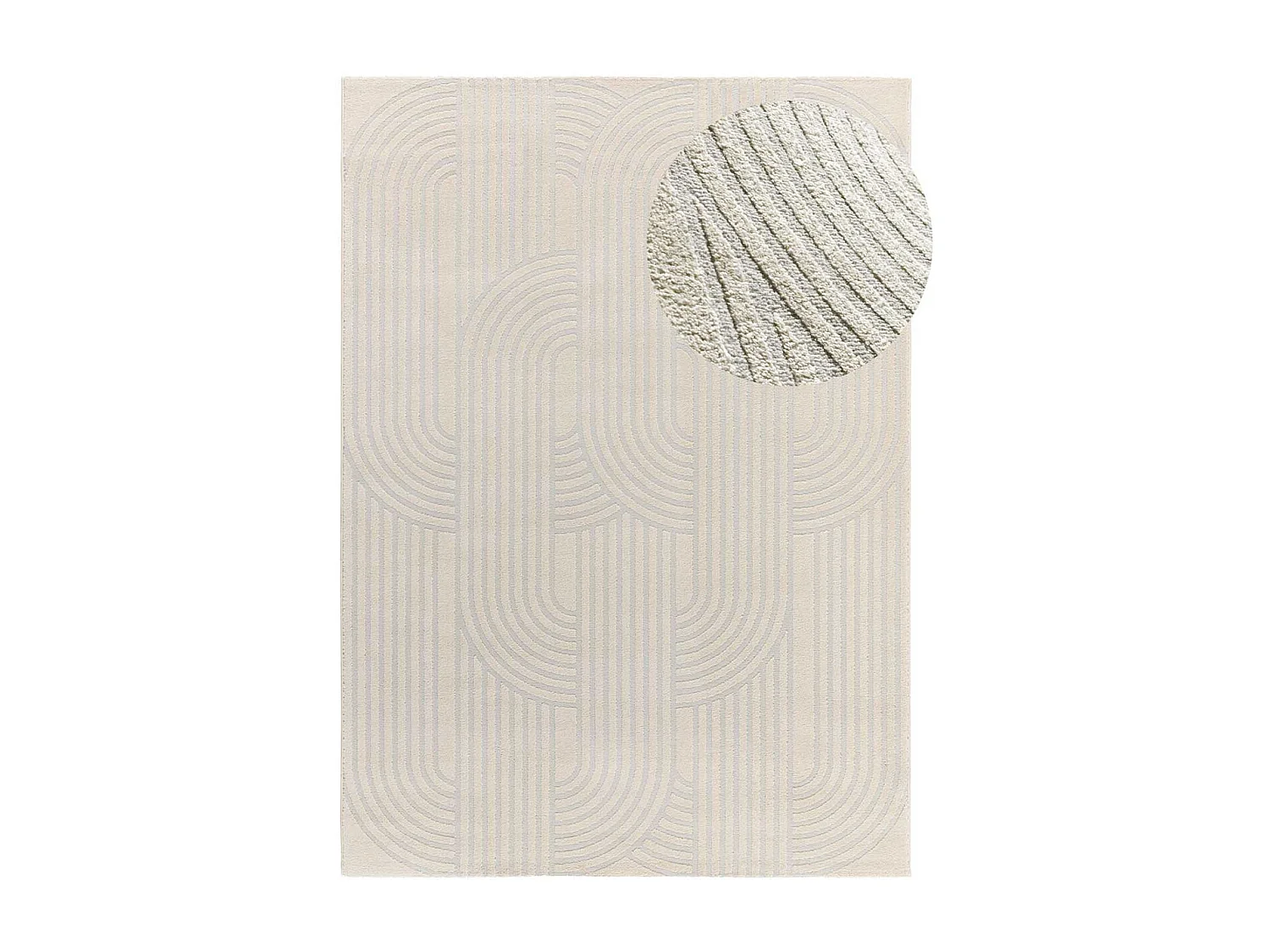 Tapis intérieur - géométrique avec relief - argent - 133 x 190 cm - BARESA