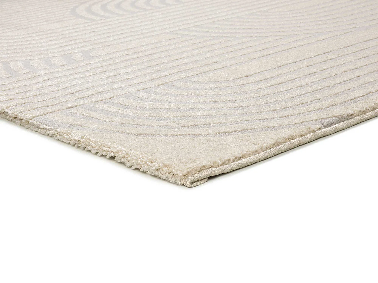 Tapis intérieur - géométrique avec relief - argent - 133 x 190 cm - BARESA