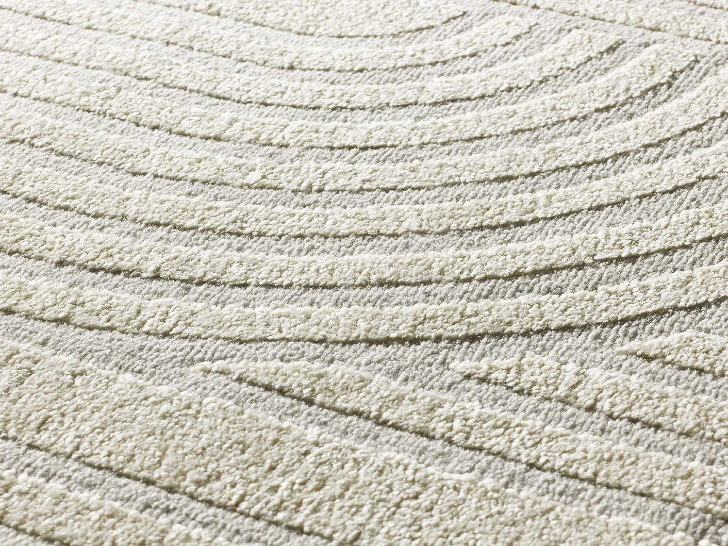 Tapis intérieur - géométrique avec relief - argent - 133 x 190 cm - BARESA