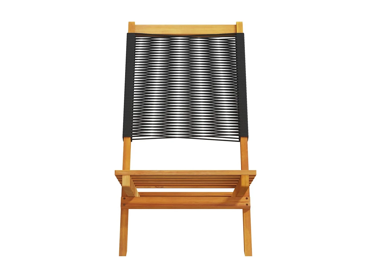 Set di 8 sedie pieghevoli da giardino in legno massello di acacia nero