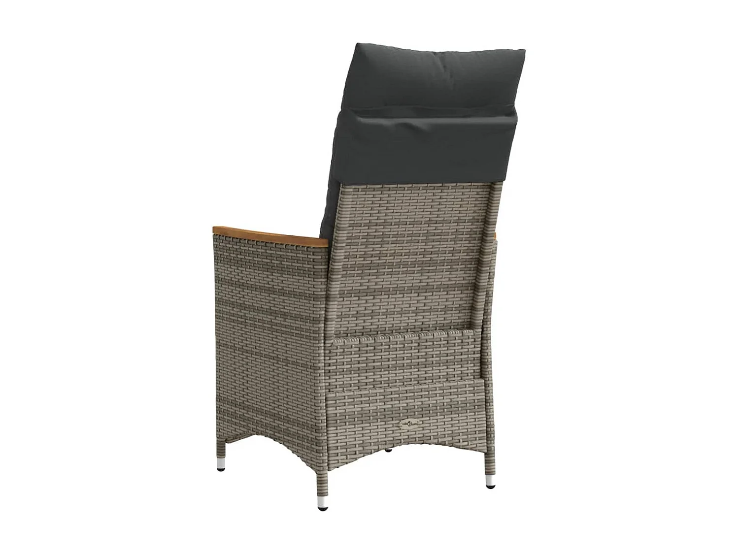 Chaise inclinable de jardin avec coussins gris résine tressée