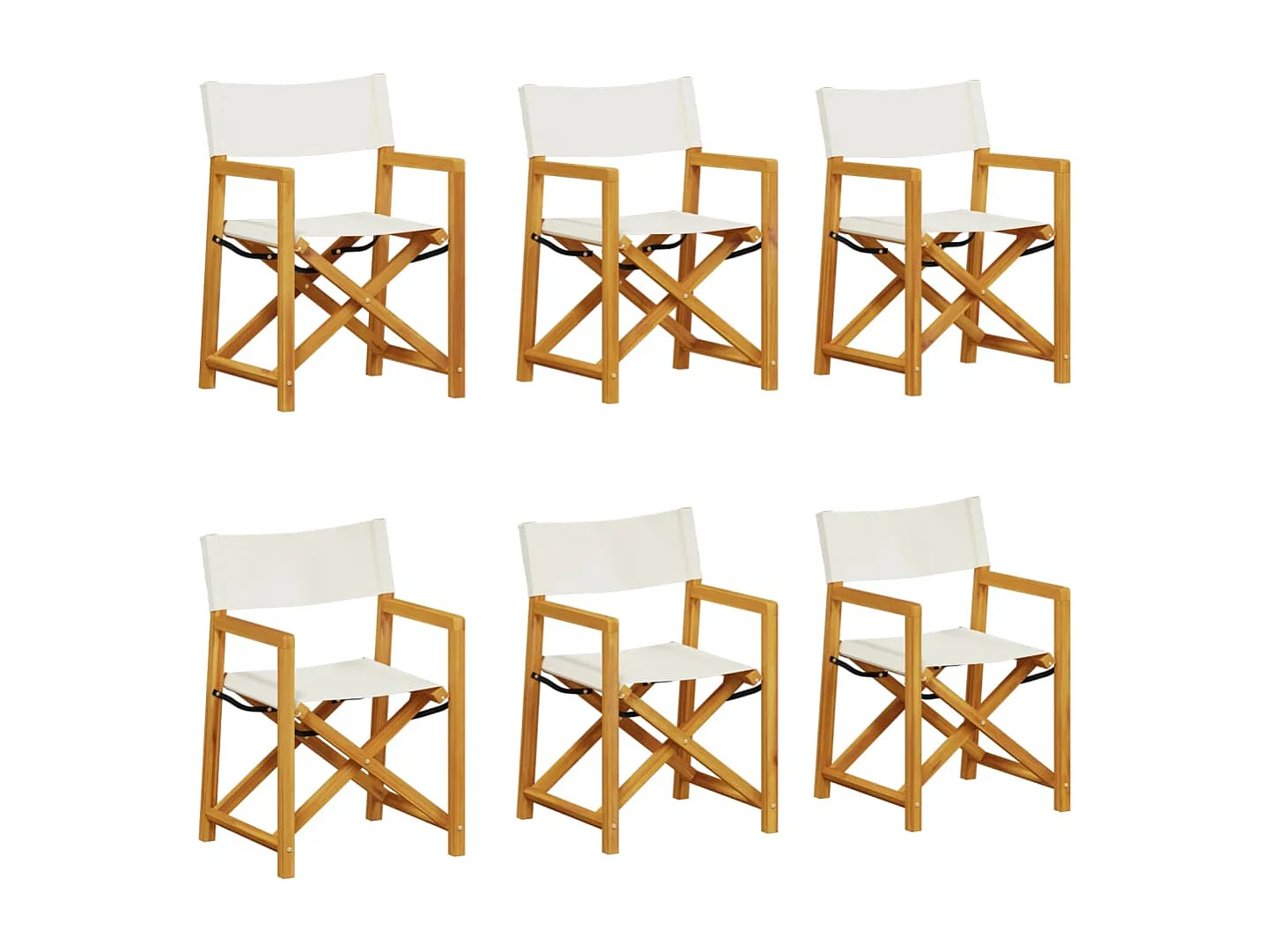 Chaises de jardin pliables lot de 6 blanc crème tissu