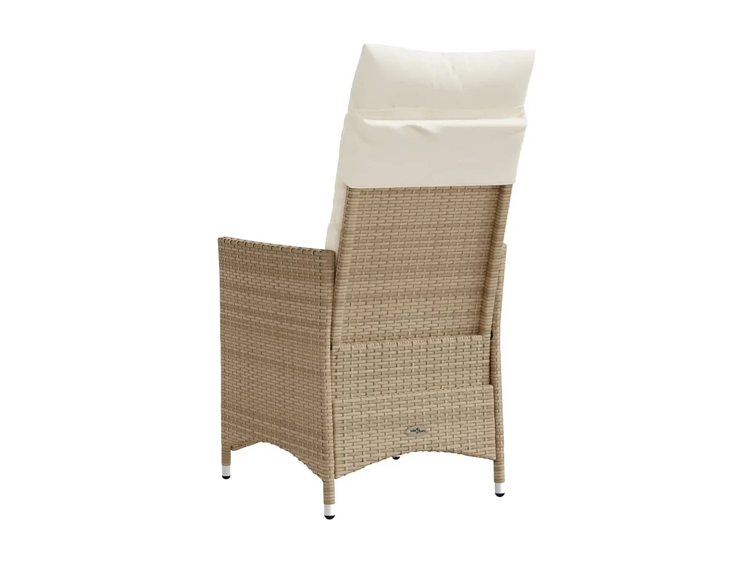 Chaise inclinable de jardin avec coussins beige résine tressée