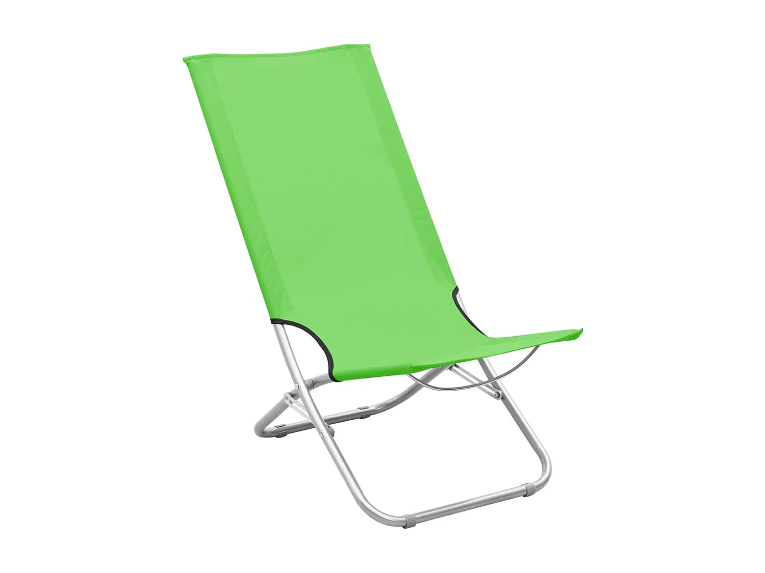 Chaises de plage pliables lot de 2 Vert Tissu
